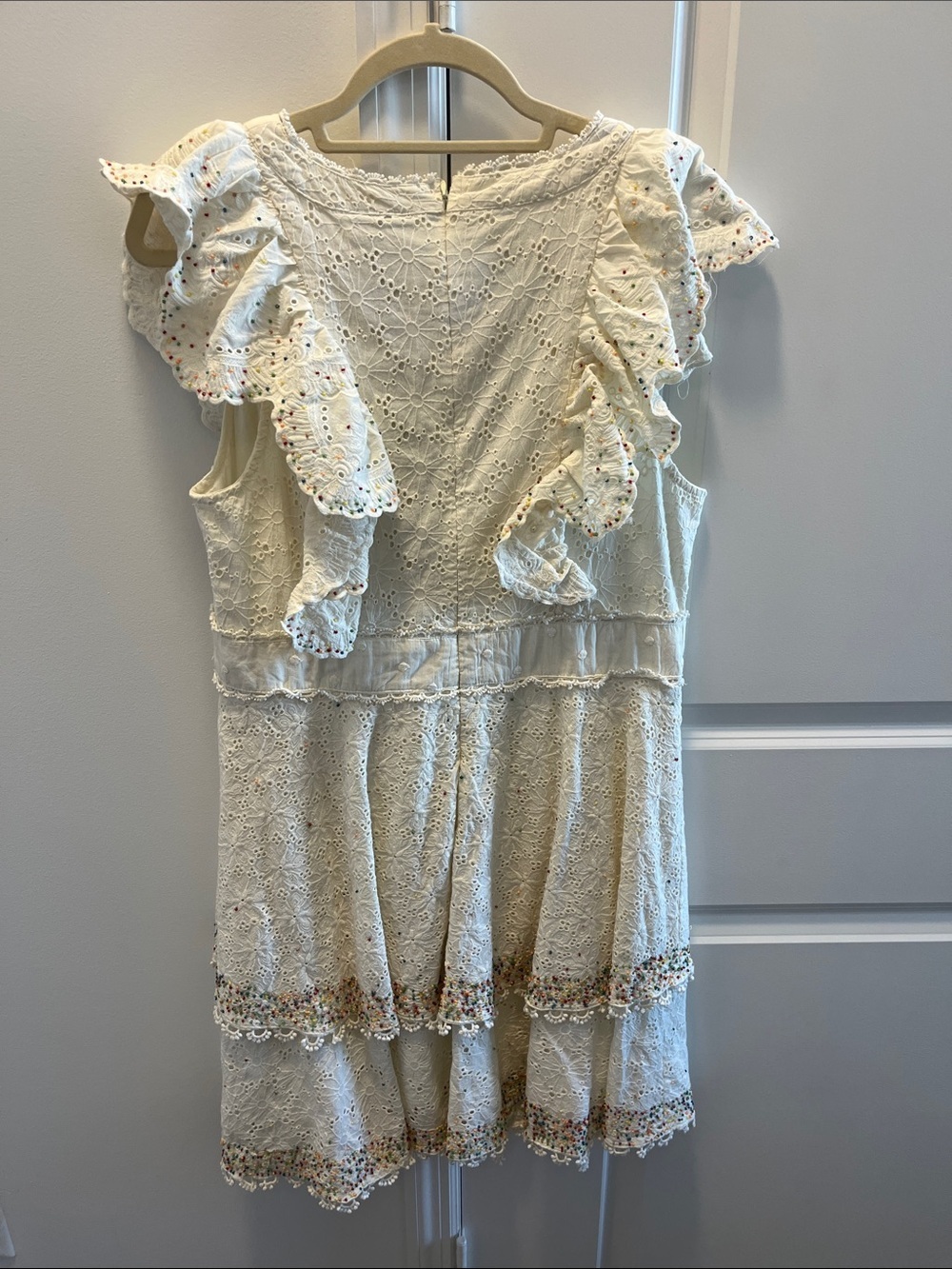 FARM Rio Ivory Eyelet Ruffle Tiered Dress - Picture 5 of 5